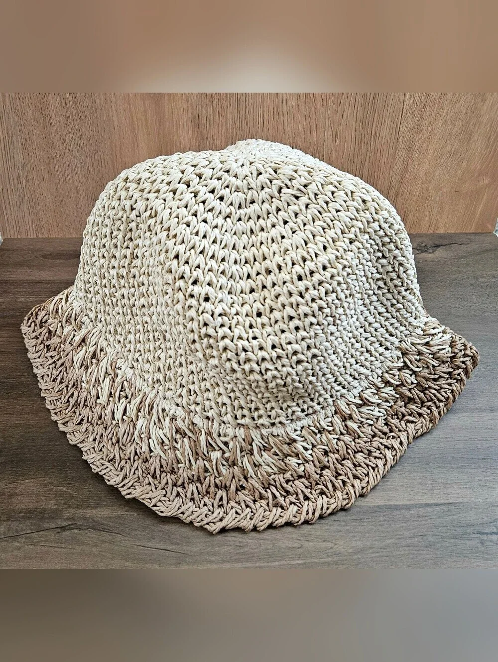 Eugenia Kim New York Designer Fitted Cute Bailey Natural Ombre Straw Bucket Hat